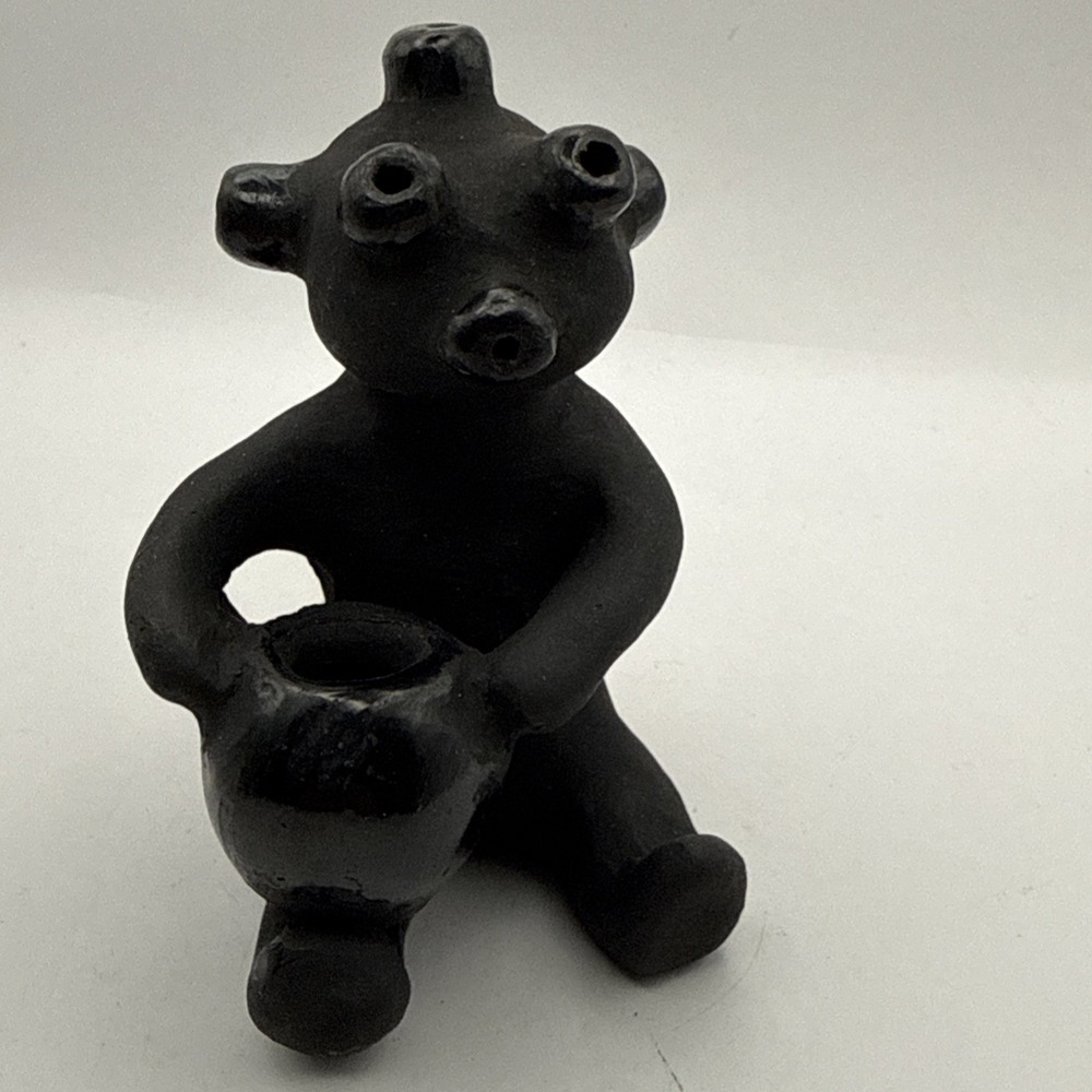 Santa Clara Blackware Mudhead Kachina Pottery Figure‎ Paul Dorothy Gutierrez